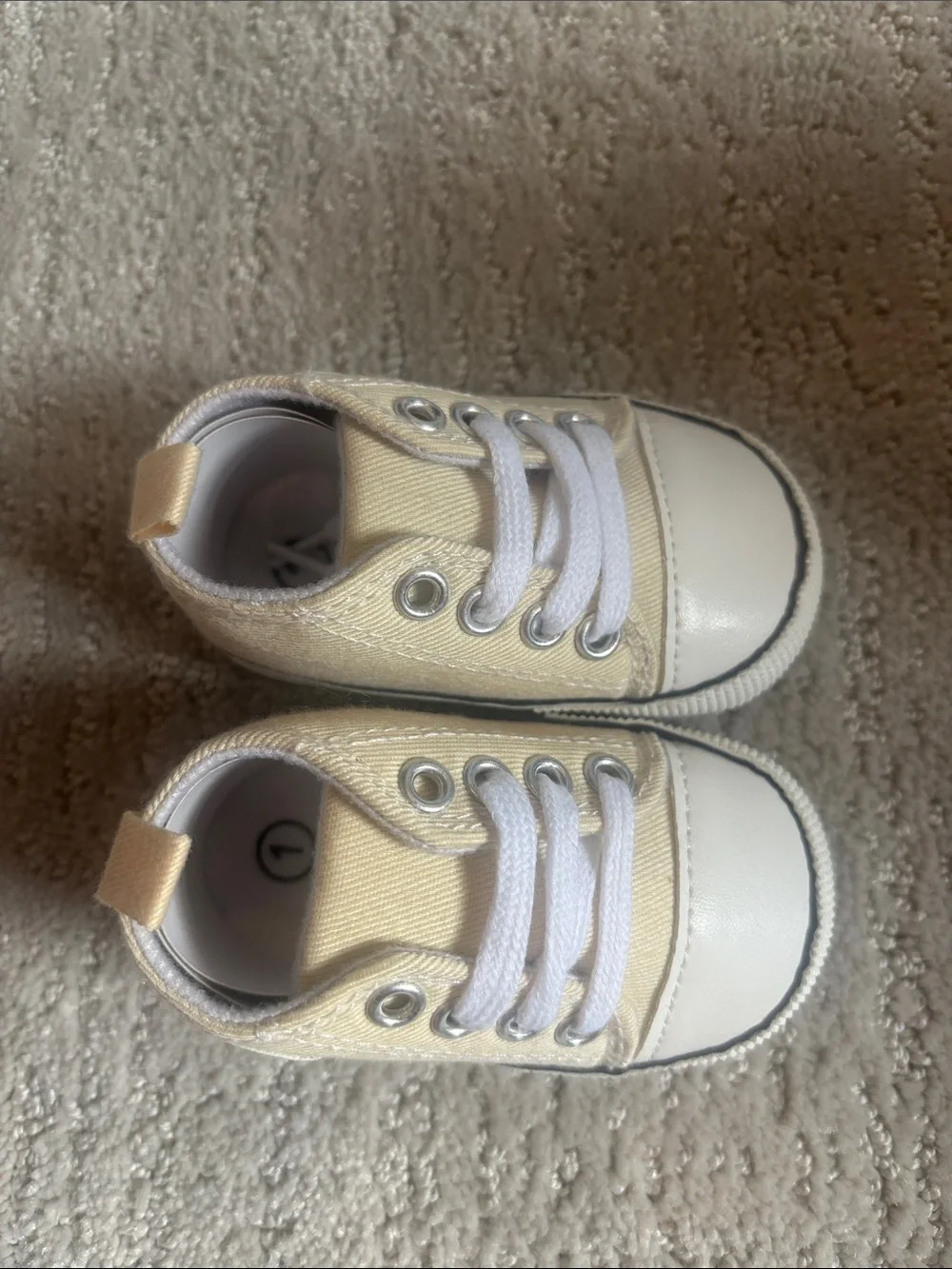 NWOT Baby Lace-Up Sneakers in Pale Yellow